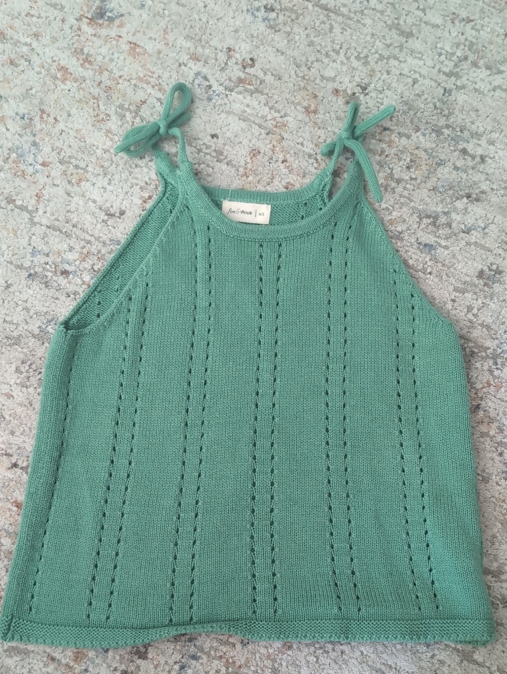 Girls' Knit Tie-Strap Tank Top - Seafoam Green
